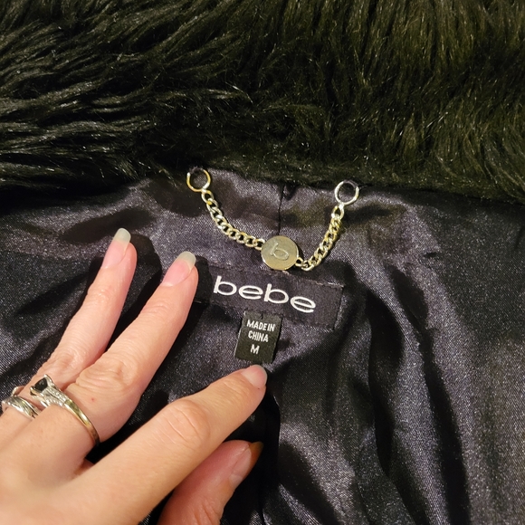 Bebe Wool Blend Faux Fur Collar Coat - Picture 13 of 15